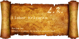 Lieber Krizanta névjegykártya
